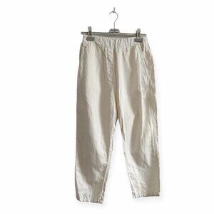 Nili Lotan Casablanca Cropped-leg‎ Pants, White, Cotton/Linen, Size S